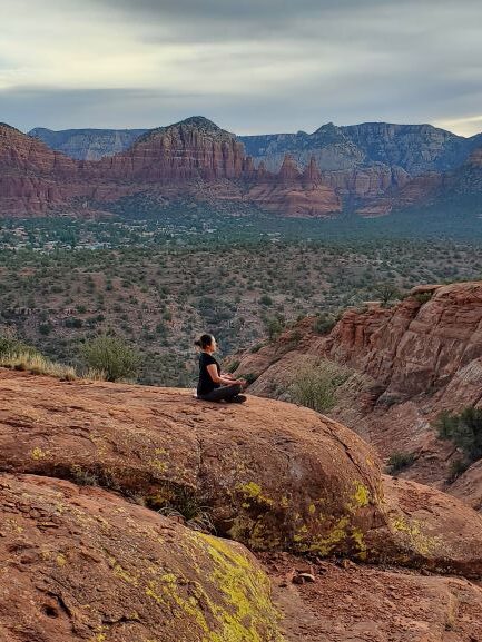 Meditating in the desert